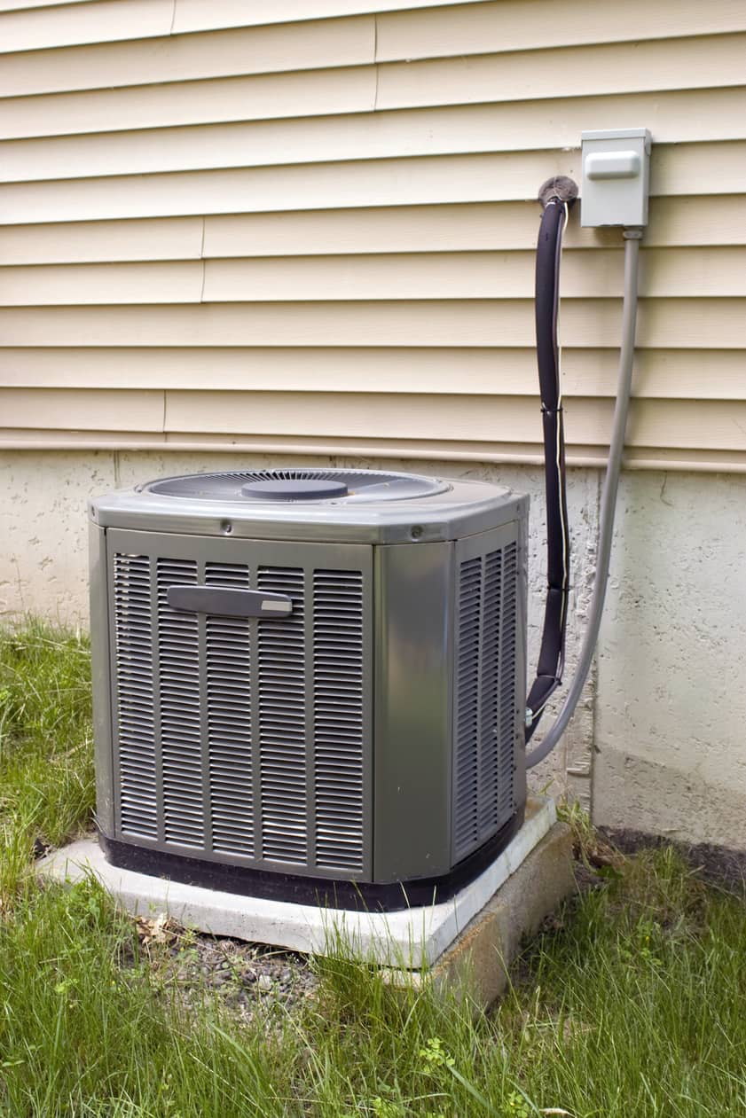 Image of a central A/C unit outside a customer's home