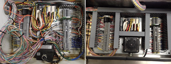 image of electrical panel before and after